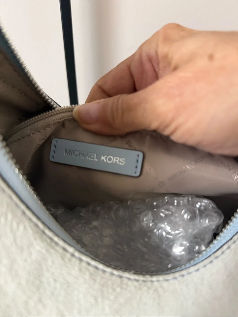 NWT! MICHAEL KORS Pale Blue Suede Hobo Bag